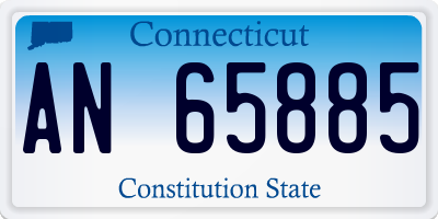 CT license plate AN65885