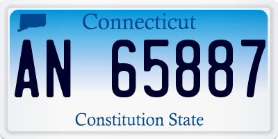 CT license plate AN65887