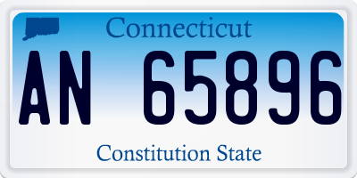 CT license plate AN65896