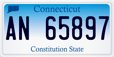 CT license plate AN65897