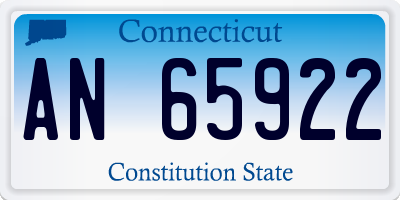 CT license plate AN65922