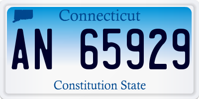 CT license plate AN65929