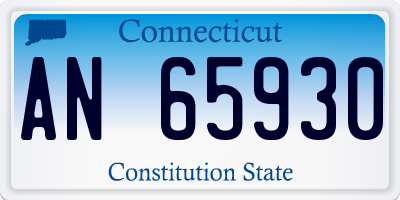 CT license plate AN65930