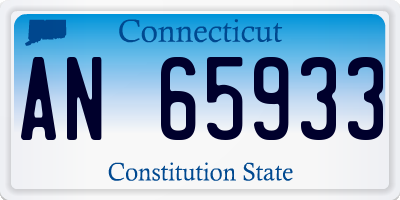 CT license plate AN65933