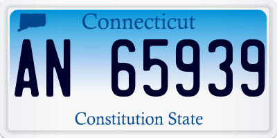 CT license plate AN65939