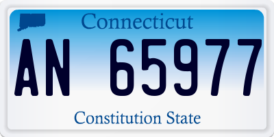 CT license plate AN65977