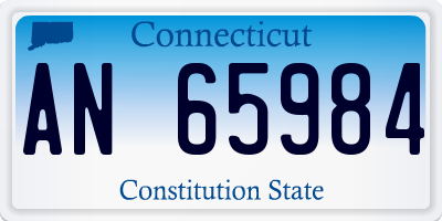 CT license plate AN65984