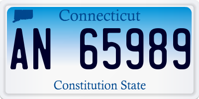 CT license plate AN65989