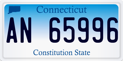 CT license plate AN65996