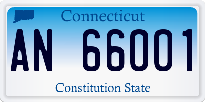 CT license plate AN66001