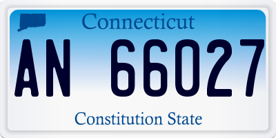 CT license plate AN66027
