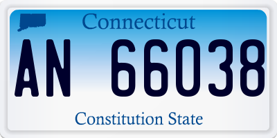 CT license plate AN66038