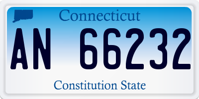 CT license plate AN66232