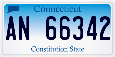 CT license plate AN66342
