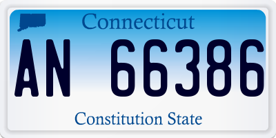 CT license plate AN66386