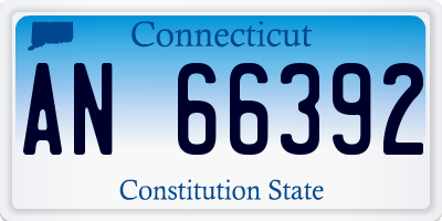 CT license plate AN66392