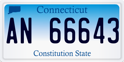 CT license plate AN66643