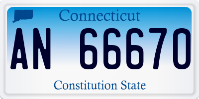 CT license plate AN66670