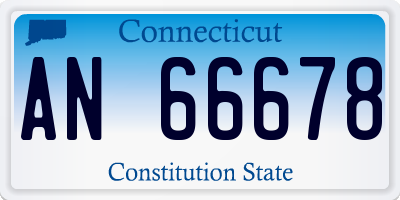 CT license plate AN66678