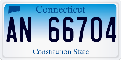 CT license plate AN66704