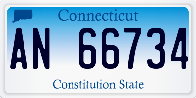 CT license plate AN66734