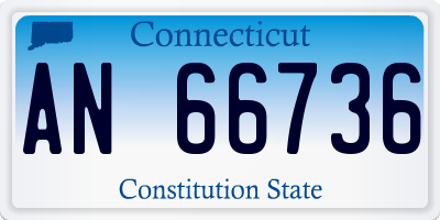 CT license plate AN66736