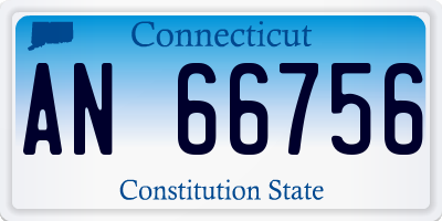 CT license plate AN66756