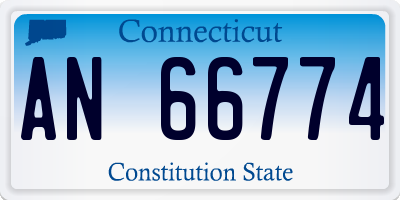 CT license plate AN66774