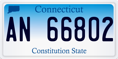 CT license plate AN66802