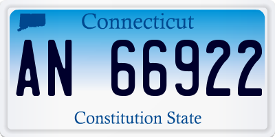 CT license plate AN66922