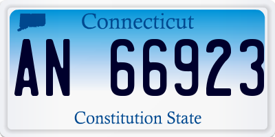 CT license plate AN66923