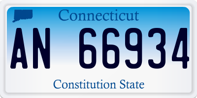 CT license plate AN66934
