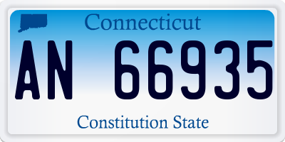 CT license plate AN66935