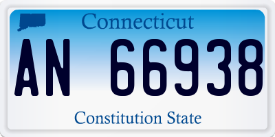 CT license plate AN66938