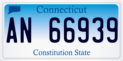 CT license plate AN66939