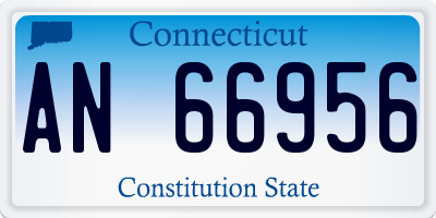 CT license plate AN66956