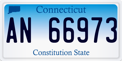 CT license plate AN66973