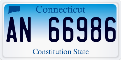 CT license plate AN66986