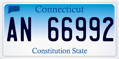 CT license plate AN66992