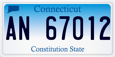 CT license plate AN67012