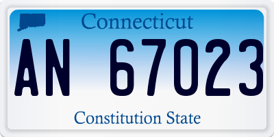 CT license plate AN67023