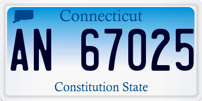 CT license plate AN67025
