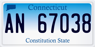 CT license plate AN67038