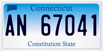 CT license plate AN67041