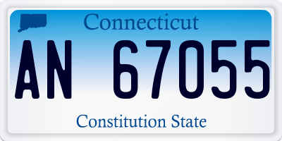 CT license plate AN67055