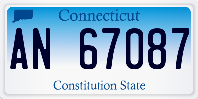 CT license plate AN67087