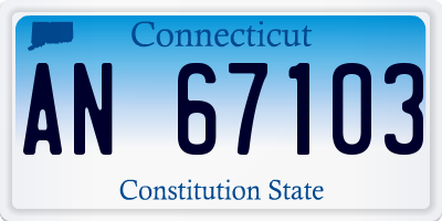 CT license plate AN67103