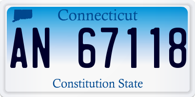 CT license plate AN67118
