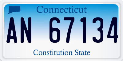 CT license plate AN67134