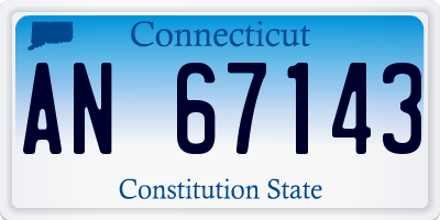 CT license plate AN67143